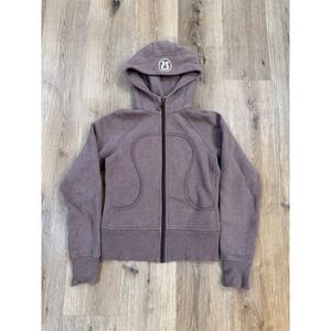 Lululemon Scuba Full Zip Hoodie Womens 4 Mauve Brown Fleece Thumbholes